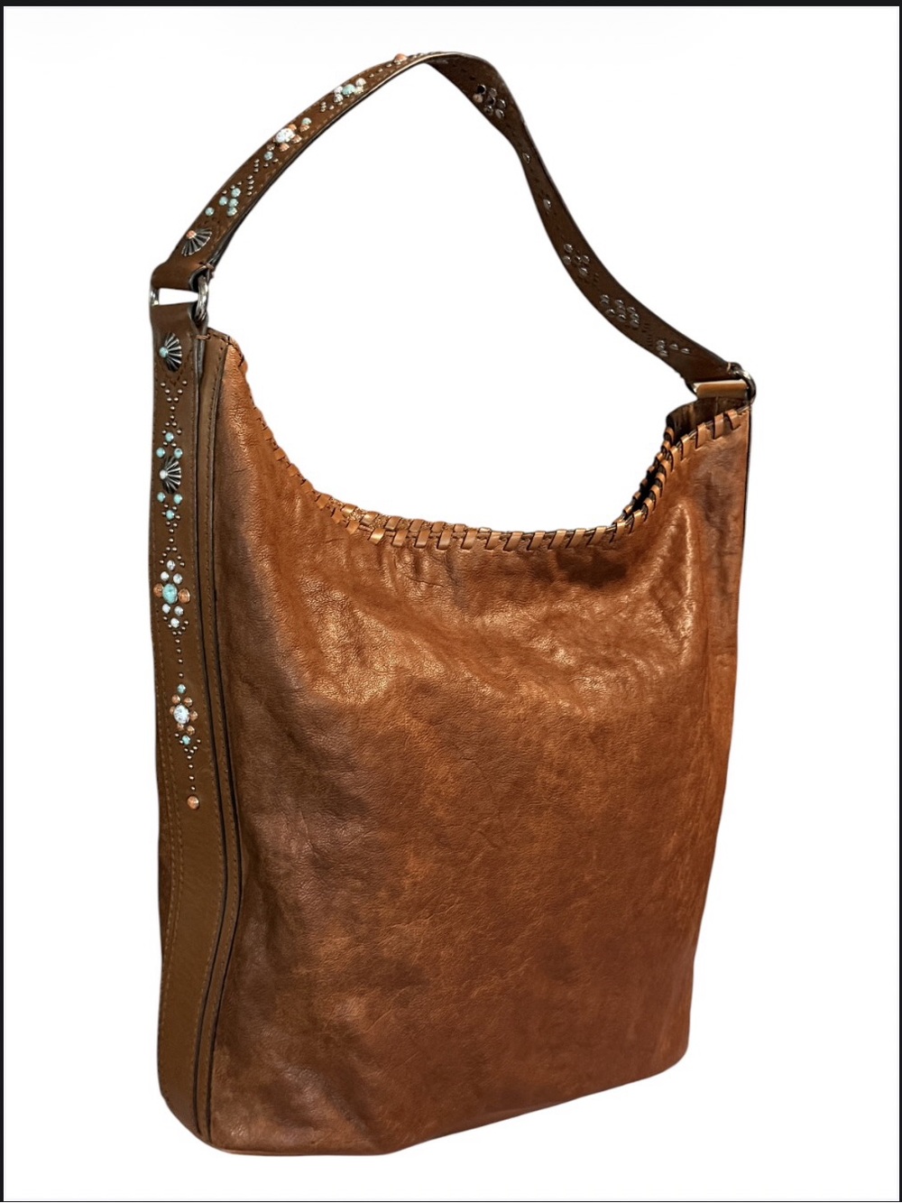 Frye ‘Painted Desert’ leather studded concho hobo shoulder bag Women’s purse